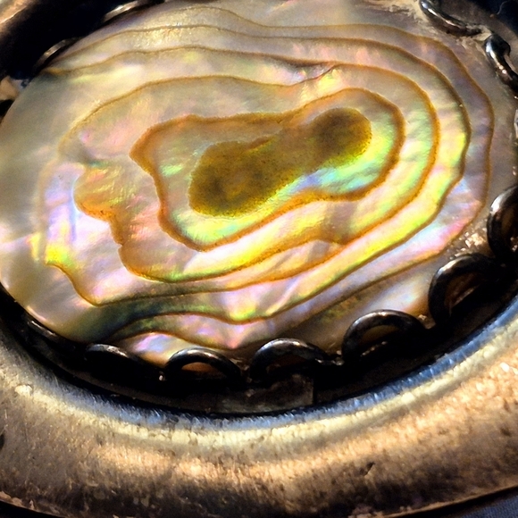 Silver Abalone Shell Brooch - Picture 4 of 6